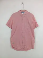 Vorschaubild 2 von Herren Kurzarm Hemd Rosa Gr. L Baumwolle Casual Button-Down