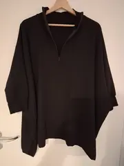 Vorschaubild 2 von Damen Pullover Oversized Rippstrick Freizeit Schwarz Gr. 38 M