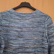 Vorschaubild 2 von Damen Pullover Gr. 38/M Melange Blau Baumwolle Strick