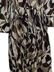 Vorschaubild 3 von Selection Blusenkleid Gr. 38 Retro Muster Braun Beige