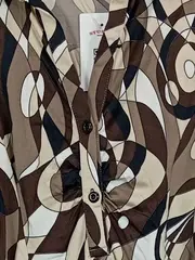 Vorschaubild 4 von Selection Blusenkleid Gr. 38 Retro Muster Braun Beige