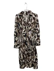 Vorschaubild 1 von Selection Blusenkleid Gr. 38 Retro Muster Braun Beige