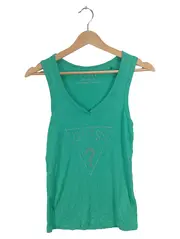 Vorschaubild 2 von Damen Tank Top Strass Logo Grün Gr. S 36 V-Ausschnitt