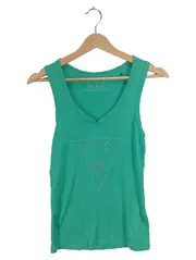 Vorschaubild 1 von Damen Tank Top Strass Logo Grün Gr. S 36 V-Ausschnitt