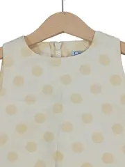 Vorschaubild 3 von Mädchen Festliches Top Bluse Gr. 116 Beige Punkte Seide