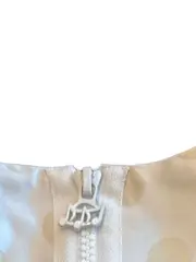 Vorschaubild 5 von Mädchen Festliches Top Bluse Gr. 116 Beige Punkte Seide