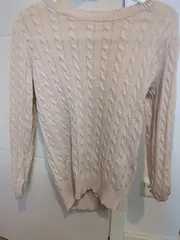 Vorschaubild 2 von Pullover Damen Zopfmuster Strickpullover Gr. 36-38 Beige Baumwolle Casual