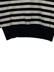Vorschaubild 4 von Damen Pullover Gestreift Strickpullover Maritim Gr. 36 S Schwarz Viskose