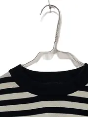 Vorschaubild 3 von Damen Pullover Gestreift Strickpullover Maritim Gr. 36 S Schwarz Viskose