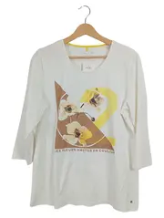 Vorschaubild 1 von Damen T-Shirt Gr. 40/L weiß mit Blumenmuster