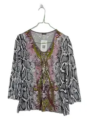 Vorschaubild 1 von Damen Bluse 3/4 Arm Animal Print Freizeit L 40 Mehrfarbig