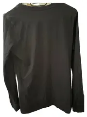 Vorschaubild 3 von Langarmshirt Damen Longsleeve Shirt Logo Print Baumwolle Schwarz Gr. 36 S