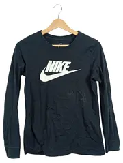 Vorschaubild 1 von Langarmshirt Damen Longsleeve Shirt Logo Print Baumwolle Schwarz Gr. 36 S