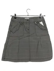 Vorschaubild 1 von Damen Faltenrock Gr. 34/XS Grau Kariert Casual Rock