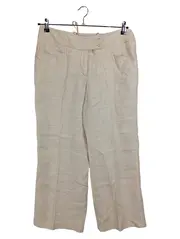 Vorschaubild 1 von Leinen Stoffhose Damen Casual Beige Gr. W31/40 L Sommer