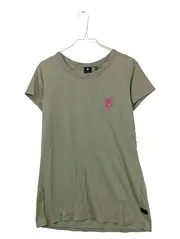 Vorschaubild 1 von Damen T-Shirt Gr. XL Oliv Baumwolle Logo-Print Casual