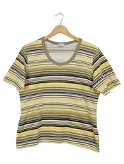 Vorschaubild 1 von Damen T-Shirt Gr. 42/XL Gestreift Gelb Baumwolle Kurzarm