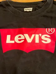 Vorschaubild 2 von Langarmshirt Kinder Jungen Gr. 110 (5 Jahre) Schwarz Logo Print Baumwolle