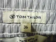 Vorschaubild 2 von Damen Stoffhose Gr. 36 Grau Gestreift Baumwolle