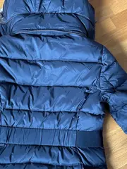Vorschaubild 3 von Damen Steppjacke Winterjacke Kapuze Fellbesatz Blau Gr. S