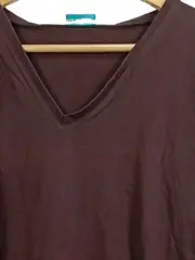 Vorschaubild 2 von Langarmshirt Damen Shirt Braun Gr. 50x52 Baumwolle Basic V-Ausschnitt