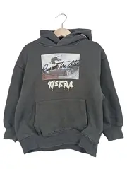 Vorschaubild 1 von Kinder Kapuzenpullover Hoodie Grau Gr. 122 Streetwear Baumwolle