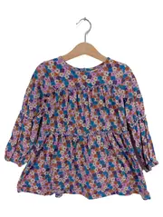 Vorschaubild 1 von Mädchen Tunikakleid Blumenmuster Rüschen Baumwolle Mehrfarbig Gr. 110