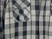 Vorschaubild 3 von Herren Freizeithemd Kariert Baumwolle Langarm Hemd L 52 Grau