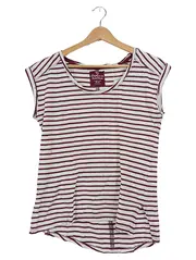 Vorschaubild 1 von Damen T-Shirt Gr. XS gestreift Organic Cotton weiß bordeaux