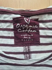 Vorschaubild 3 von Damen T-Shirt Gr. XS gestreift Organic Cotton weiß bordeaux