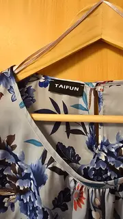 Vorschaubild 5 von TAIFUN Damen Bluse Blumenmuster Gr. 40 Blau Kurzarm Feminin