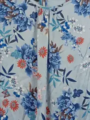 Vorschaubild 4 von TAIFUN Damen Bluse Blumenmuster Gr. 40 Blau Kurzarm Feminin