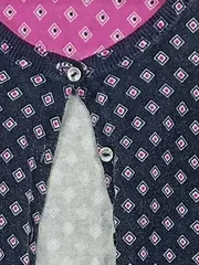 Vorschaubild 4 von Damen Strickjacke Cardigan Blau Rauten Muster Gr. L
