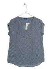 Vorschaubild 1 von Damen Bluse Gr. 36/S Blau Grafisch Kurzarm Casual