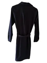 Vorschaubild 2 von Hemdblusenkleid Blau Uni Midikleid Gr. 36/S Büro Klassisch Polyester