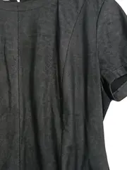 Vorschaubild 3 von Premium Damen Top Gr. 38 M Schwarz Wildlederoptik Kurzarm