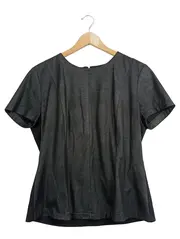 Vorschaubild 1 von Premium Damen Top Gr. 38 M Schwarz Wildlederoptik Kurzarm