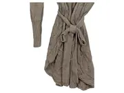 Vorschaubild 4 von Collection Damen Strickjacke Zopfmuster Bindegürtel Beige Gr. S