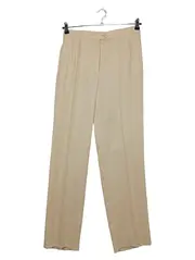 Vorschaubild 1 von Stoffhose Damen Beige Gr. 42 Business Klassisch Viskose Falten