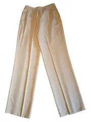 Vorschaubild 5 von Stoffhose Damen Beige Gr. 42 Business Klassisch Viskose Falten