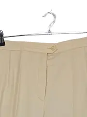 Vorschaubild 2 von Stoffhose Damen Beige Gr. 42 Business Klassisch Viskose Falten