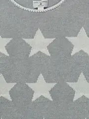 Vorschaubild 2 von Damen Pullover Strick Sterne Grau Gr. 38 M Baumwolle