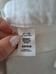 Vorschaubild 2 von &Denim Skinny Jeans Damen W27/L32 Weiß Regular Waist Hose