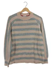 Vorschaubild 1 von Damen Pullover Gr. 40 L Beige Gestreift Wolle Blend Casual