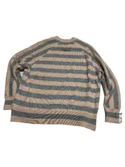 Vorschaubild 2 von Damen Pullover Gr. 40 L Beige Gestreift Wolle Blend Casual