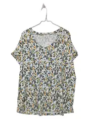 Vorschaubild 1 von Damen T-Shirt Gr. 46/3XL Blumenmuster Viskose Mehrfarbig