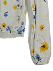 Vorschaubild 3 von Damen Pullover Blumenmuster Weiß Gelb Blau Gr. S