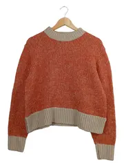 Vorschaubild 1 von EDC Pullover Damen Gr. 40/L Orange Beige Strickpullover Grobstrick Wolle Winter