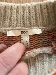 Vorschaubild 2 von EDC Pullover Damen Gr. 40/L Orange Beige Strickpullover Grobstrick Wolle Winter