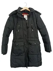 Vorschaubild 1 von Damen Steppjacke Wintermantel Gr. 34/XS Schwarz Kapuze